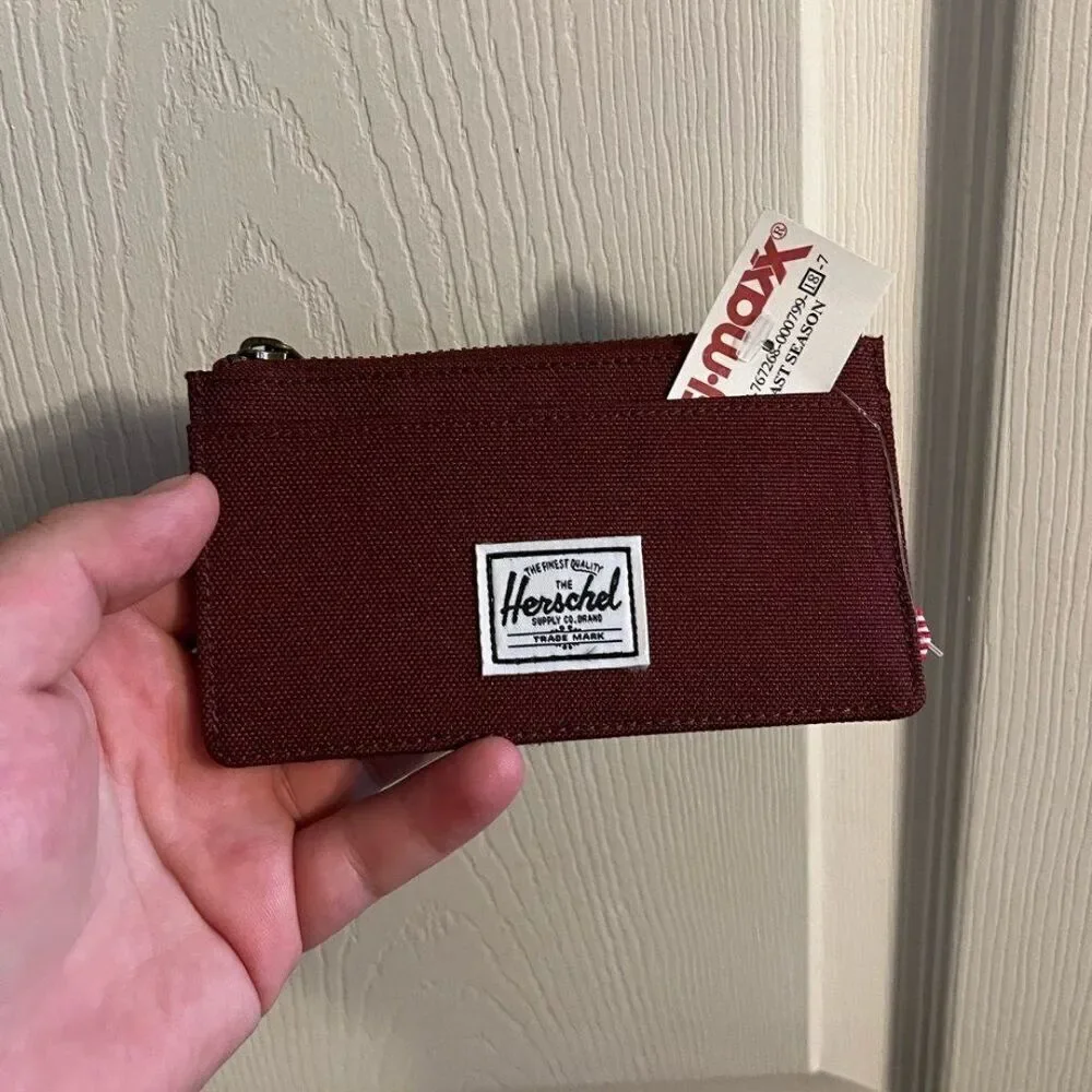 NWT Herschel Supply Co Oscar RFID Shielded Zip-Top Card Holder Wallet
